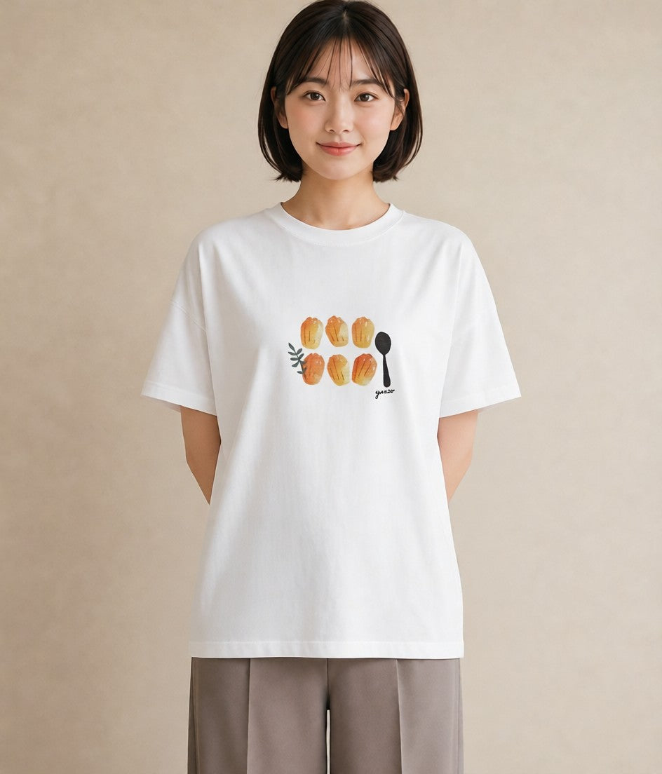 Tシャツ レディース ドーナツ 食べ物 フード イラスト 週末コーデ 敬老の日 白T