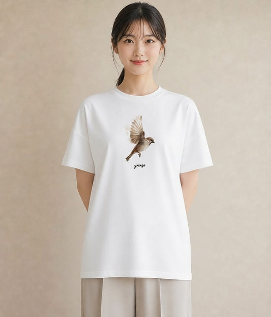 半袖Tシャツ レディース 桜文鳥 ペット 動物 イラスト 普段使い 母娘コーデ 自分用 白T