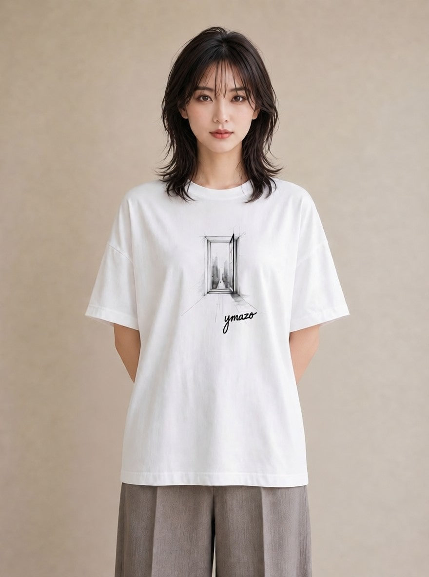 Tシャツ レディース 窓辺の椅子 窓辺 椅子 ナチュラル アンティーク イラスト お洒落 ギフト 母の日 白T