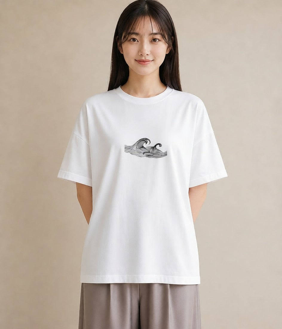 デザインTシャツ レディース 海 リゾート 夏 イラスト 旅行コーデ 母の日 ビーチ 白T
