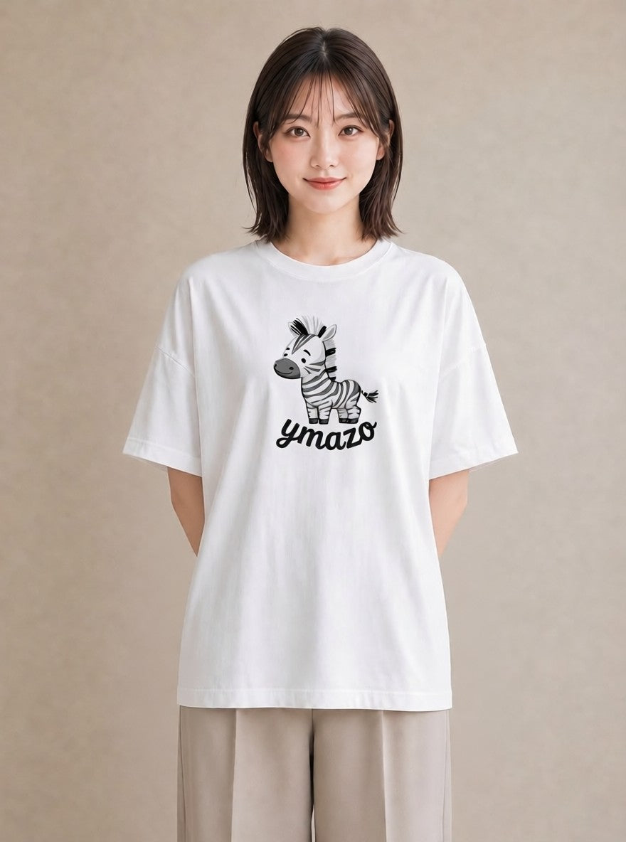 デザインTシャツ レディース しまうま 動物 アニマル イラスト レトロ 秋コーデ おしゃれギフト 白T