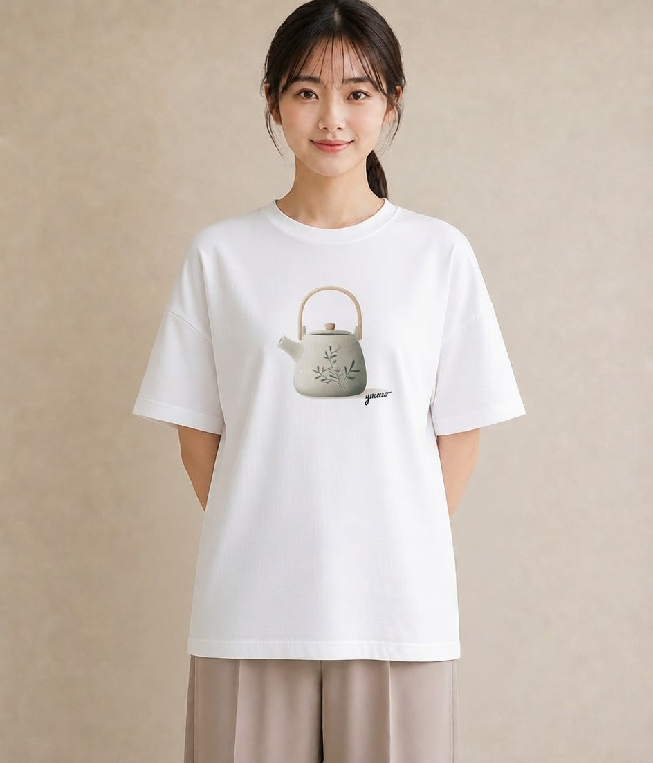 デザインTシャツ レディース ハーブティー 食べ物 フード イラスト 韓国風 春コーデ 姉妹 白T
