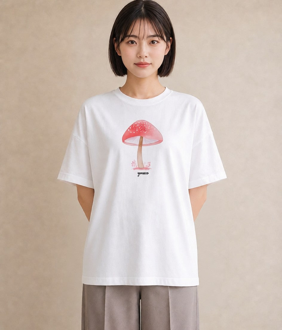 プリントTシャツ レディース 傘 水たまり 雨 ナチュラル アンティーク イラスト ガーリー デート 帰省 白T