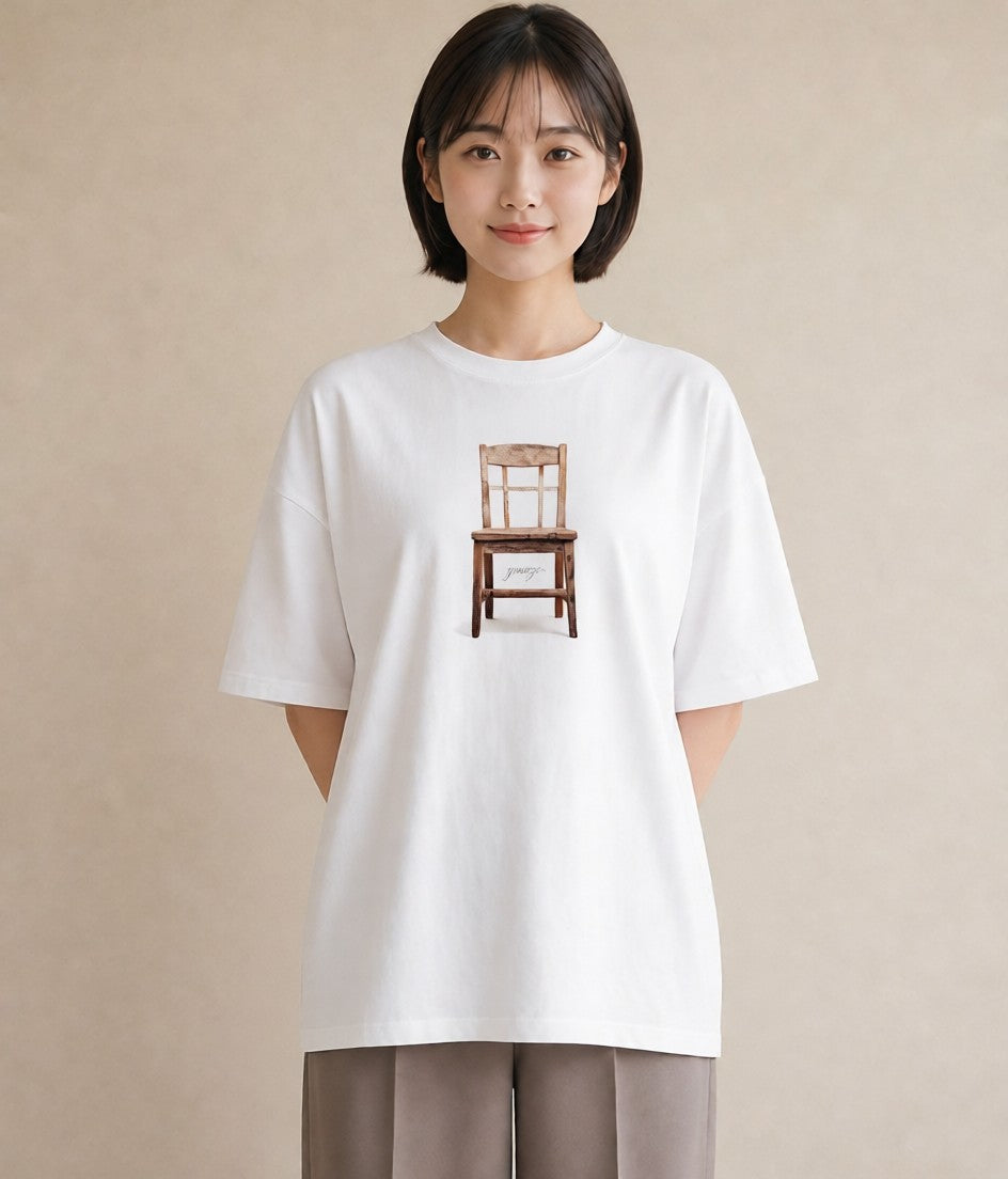 プリントTシャツ レディース 窓辺の椅子 窓辺 椅子 ナチュラル アンティーク イラスト こなれ感 母の日 ビーチ 白T