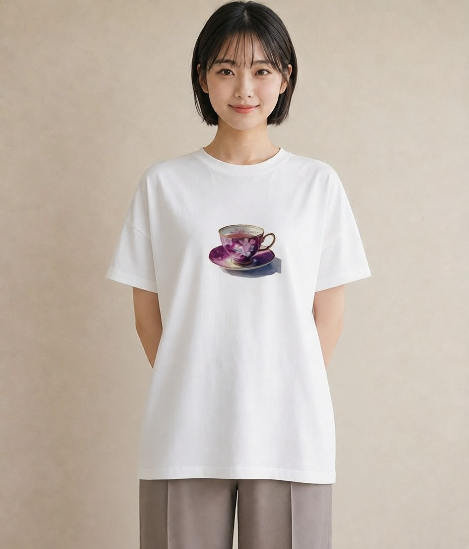 プリントTシャツ レディース 紅茶 食べ物 フード イラスト シック お揃い 親子 白T