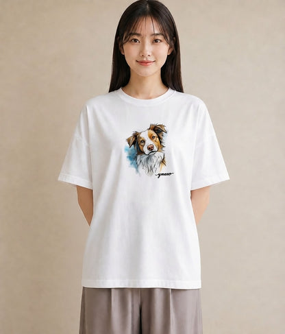 グラフィックTシャツ レディース 保護犬 犬 いぬ イラスト シンプル 通勤 在宅 白T