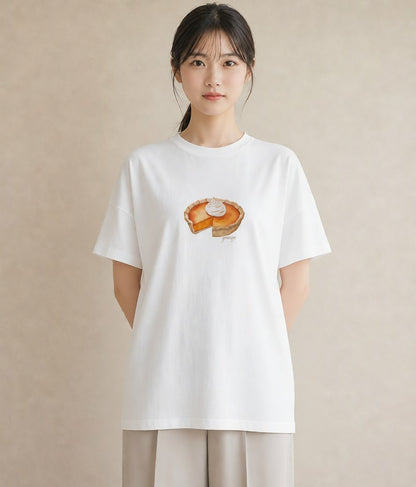 プリントTシャツ レディース パン 食べ物 フード イラスト ヴィンテージ風 部屋着 女性向けギフト 白T