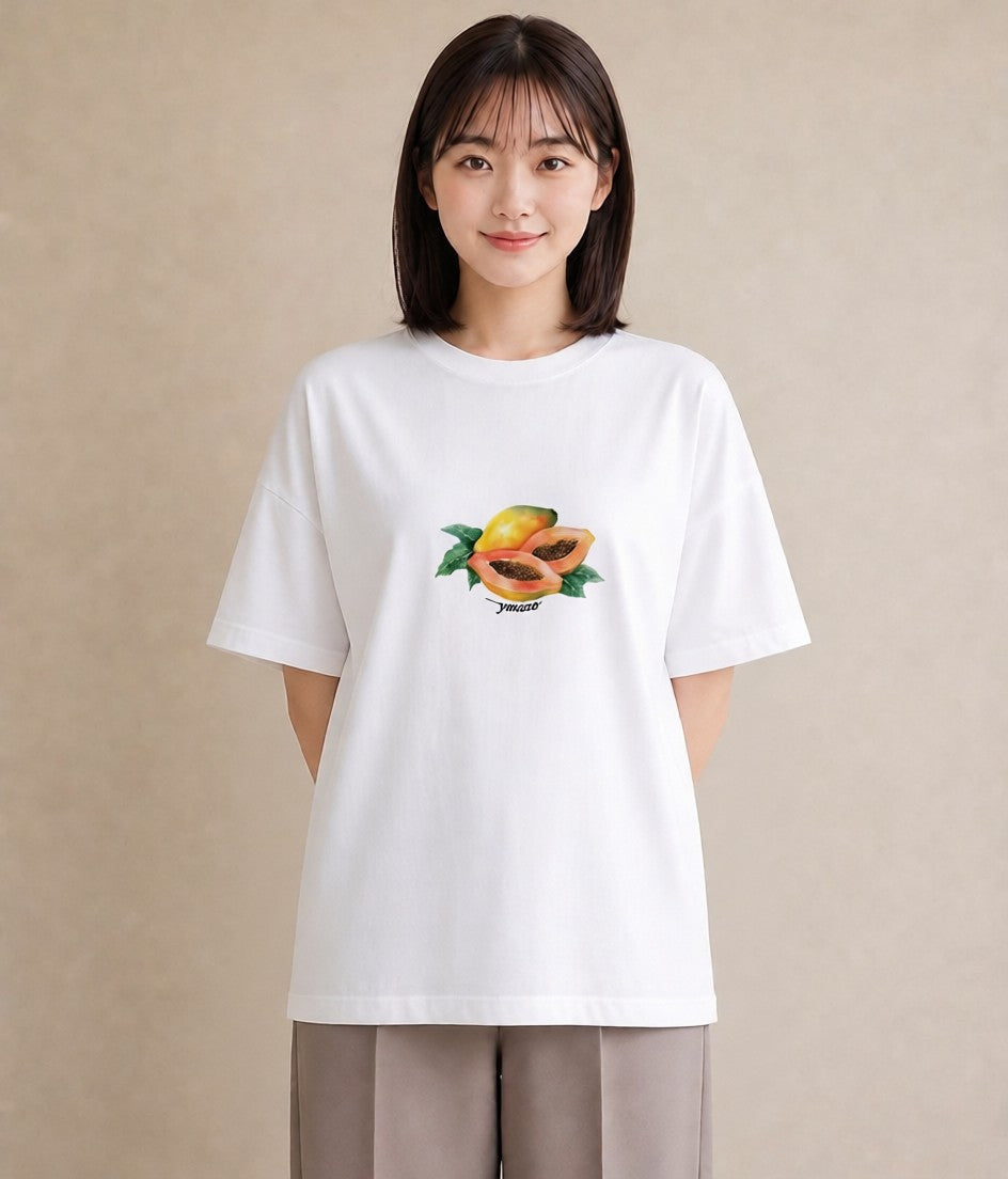 Tシャツ レディース メロン 食べ物 フード イラスト ガーリー 姉妹 送別ギフト 白T
