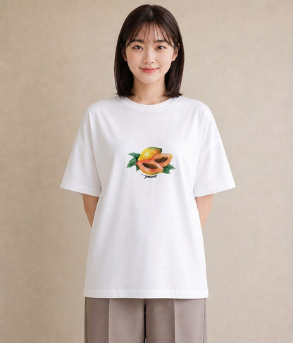 Tシャツ レディース メロン 食べ物 フード イラスト ガーリー 姉妹 送別ギフト 白T