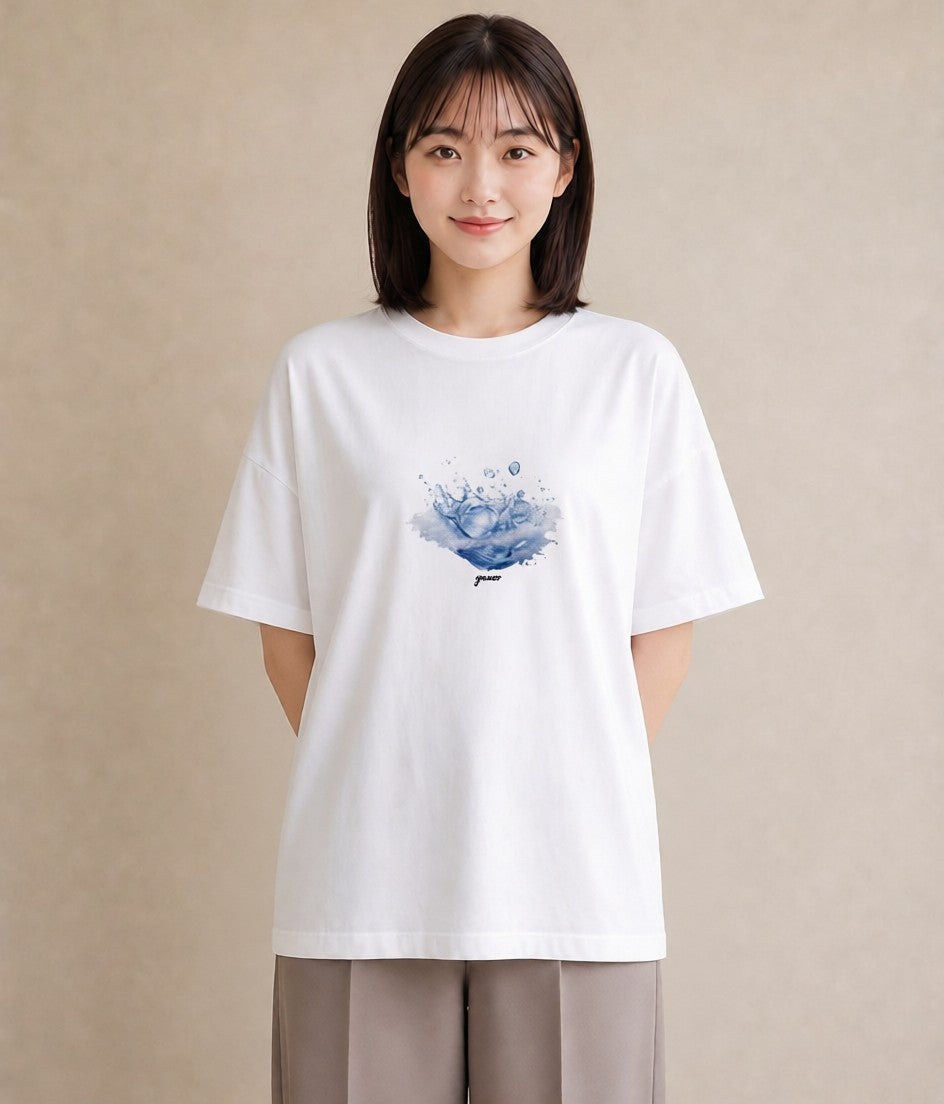 Tシャツ レディース 雨上がりの小道 雨上がり 小道 ナチュラル アンティーク イラスト ガーリー 秋コーデ おしゃれギフト 白T