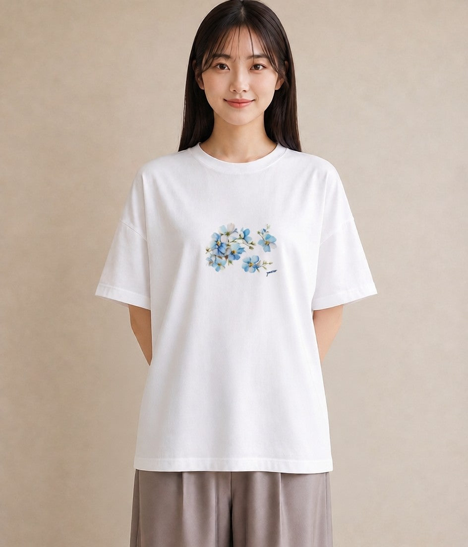 デザインTシャツ レディース 花 花柄 イラスト シック 女性 旅行用 白T