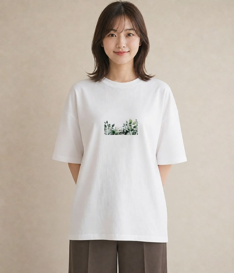 プリントTシャツ レディース ボタニカル 植物 イラスト きれいめ 親子 20代 白T