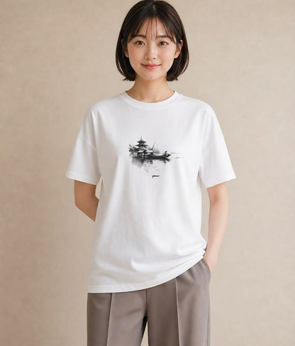 プリントTシャツ レディース 紙の船 水辺 ナチュラル アンティーク イラスト こなれ感 敬老の日 ホワイトデー 白T
