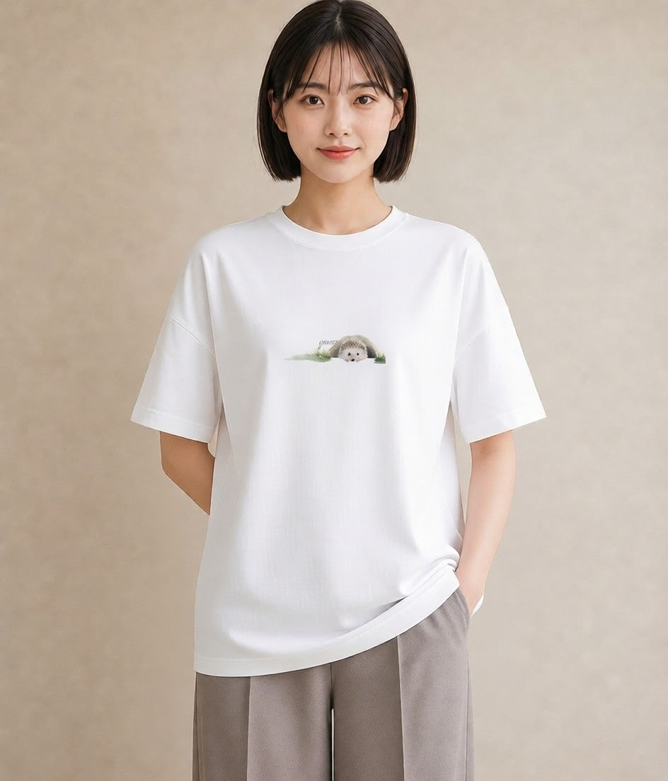 プリントTシャツ レディース ジャンガリアンハムスター ペット 動物 イラスト 北欧風 ホワイトデー 春服 白T