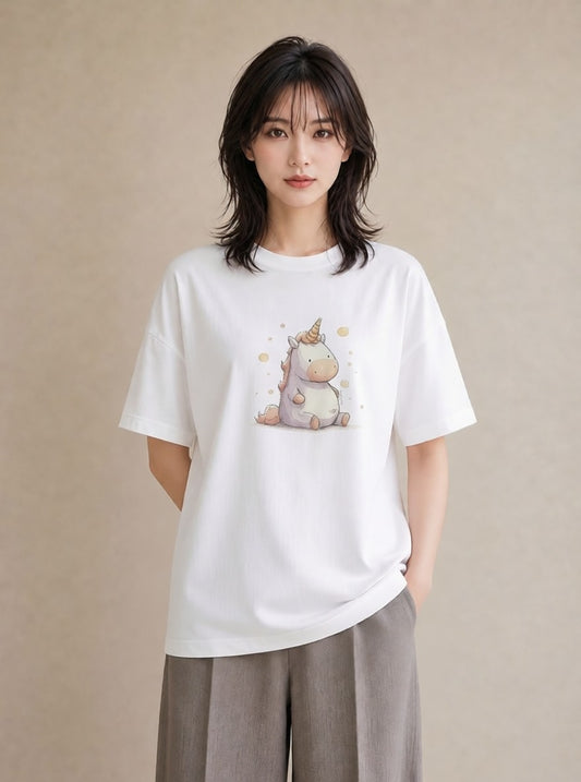 デザインTシャツ レディース サイ 動物 アニマル イラスト 北欧風 母の日 ビーチ 白T
