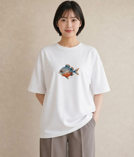 グラフィックTシャツ レディース 熱帯魚 海の生き物 海 イラスト ガーリー 在宅 公園 白T