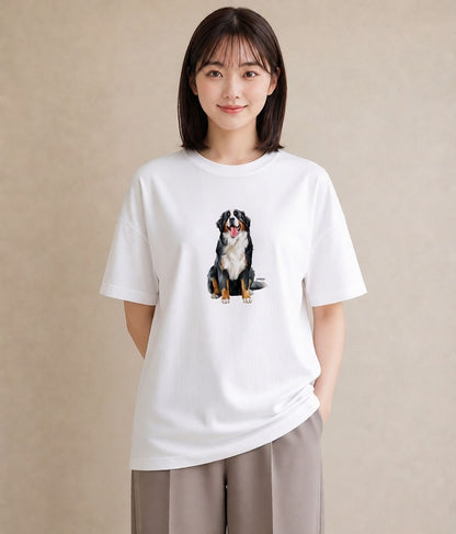 Tシャツ レディース 老犬 犬 いぬ イラスト 普段使い 在宅 公園 白T