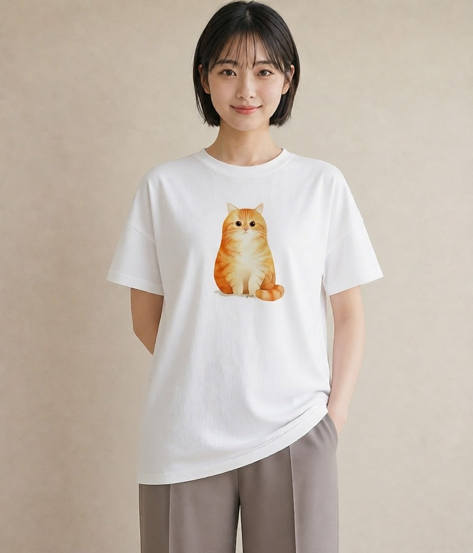 Tシャツ レディース ペルシャ 猫 ねこ イラスト お揃い 親子 白T