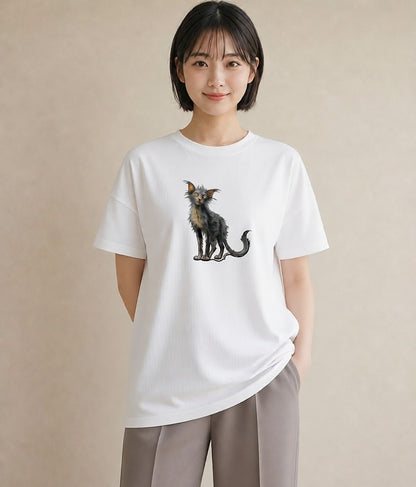 グラフィックTシャツ レディース ソマリ 猫 ねこ イラスト 休日コーデ カフェ服 クリスマス 白T