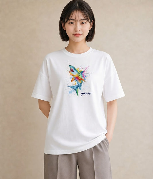 グラフィックTシャツ レディース グッピー ペット 動物 イラスト 普段使い ラフ レイヤード 白T