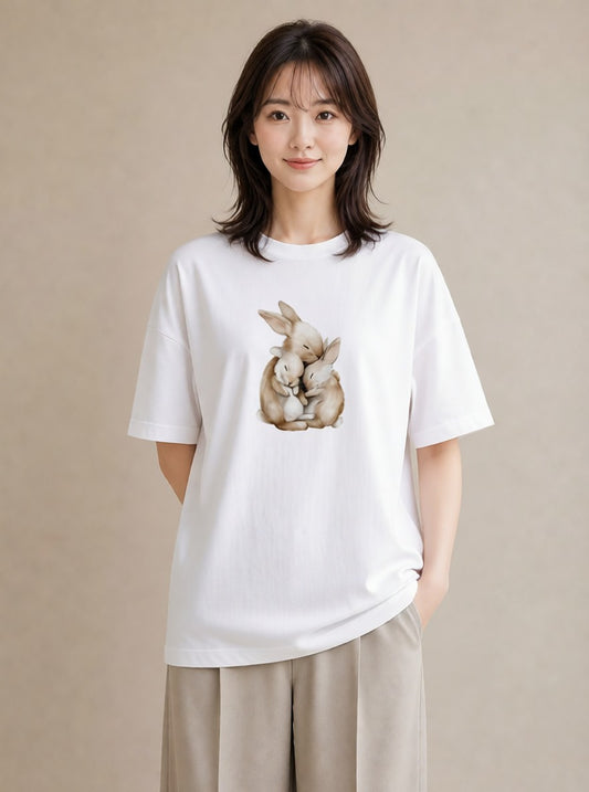 プリントTシャツ レディース ホーランドロップ ペット 動物 イラスト カジュアル 送別ギフト 通勤 白T