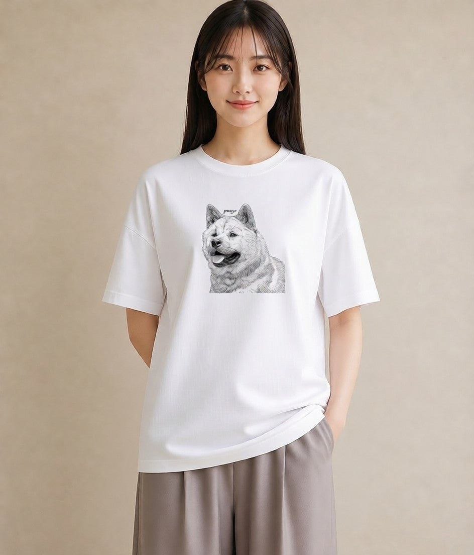 グラフィックTシャツ レディース 柴犬 しばいぬ 犬 いぬ イラスト 北欧風 女性向けギフト 散歩 白T