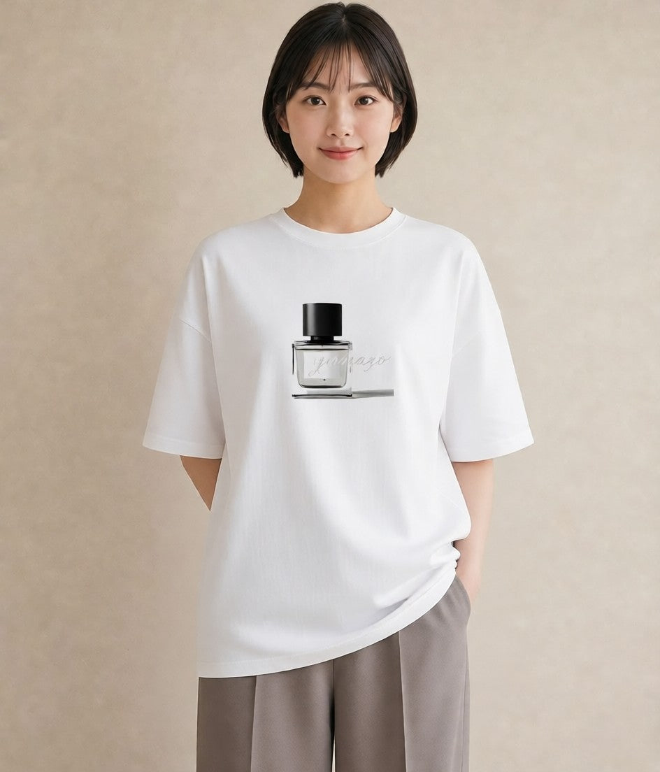 Tシャツ レディース 香水 香水瓶 パフューム イラスト ルームウェア ギフト 白T