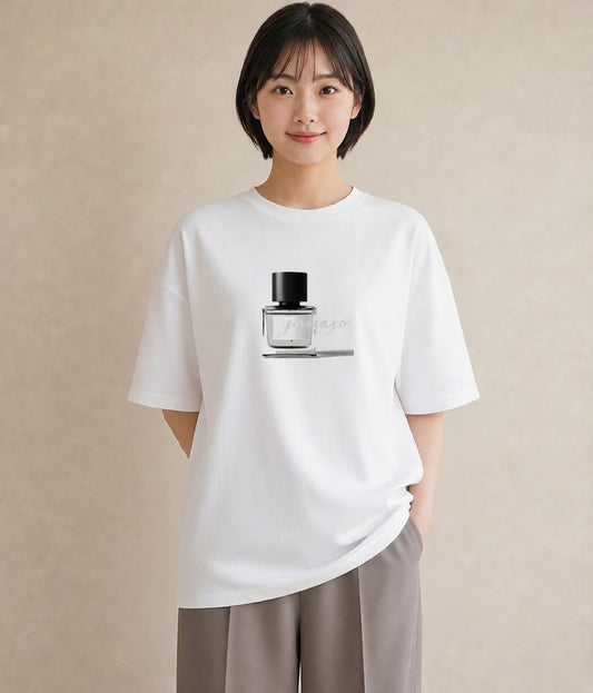 Tシャツ レディース 香水 香水瓶 パフューム イラスト ルームウェア ギフト 白T