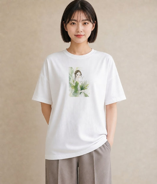 グラフィックTシャツ レディース すずらん 花 花柄 イラスト ゆるコーデ 旅行 母娘コーデ 白T