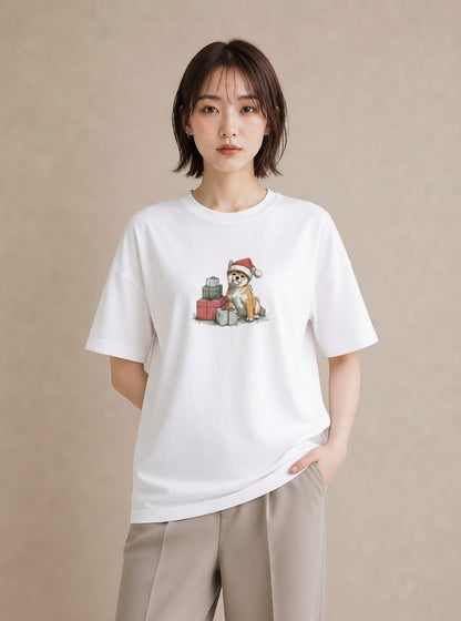 デザインTシャツ レディース 柴犬 しばいぬ 犬 いぬ イラスト レトロ 母の日 ビーチ 白T