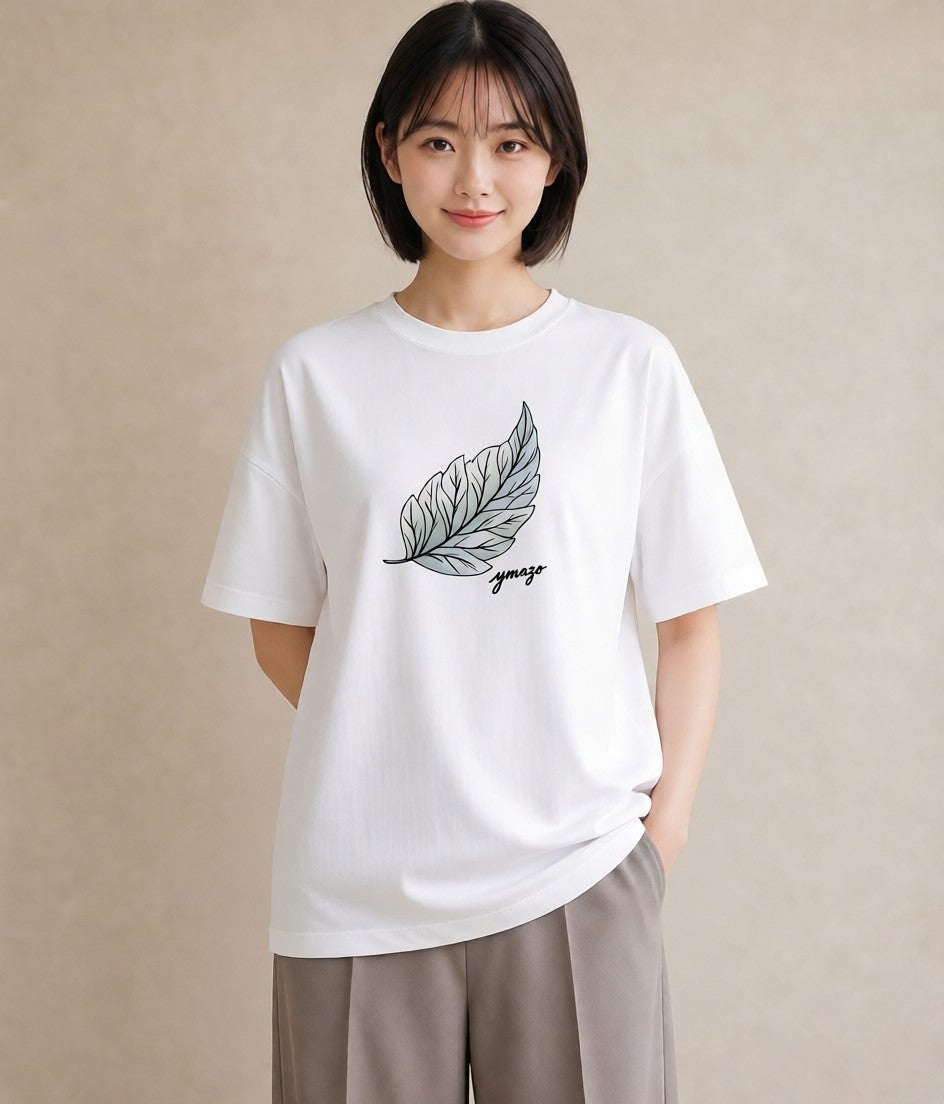 プリントTシャツ レディース 新緑 植物 ボタニカル イラスト ホワイトデー 春服 白T