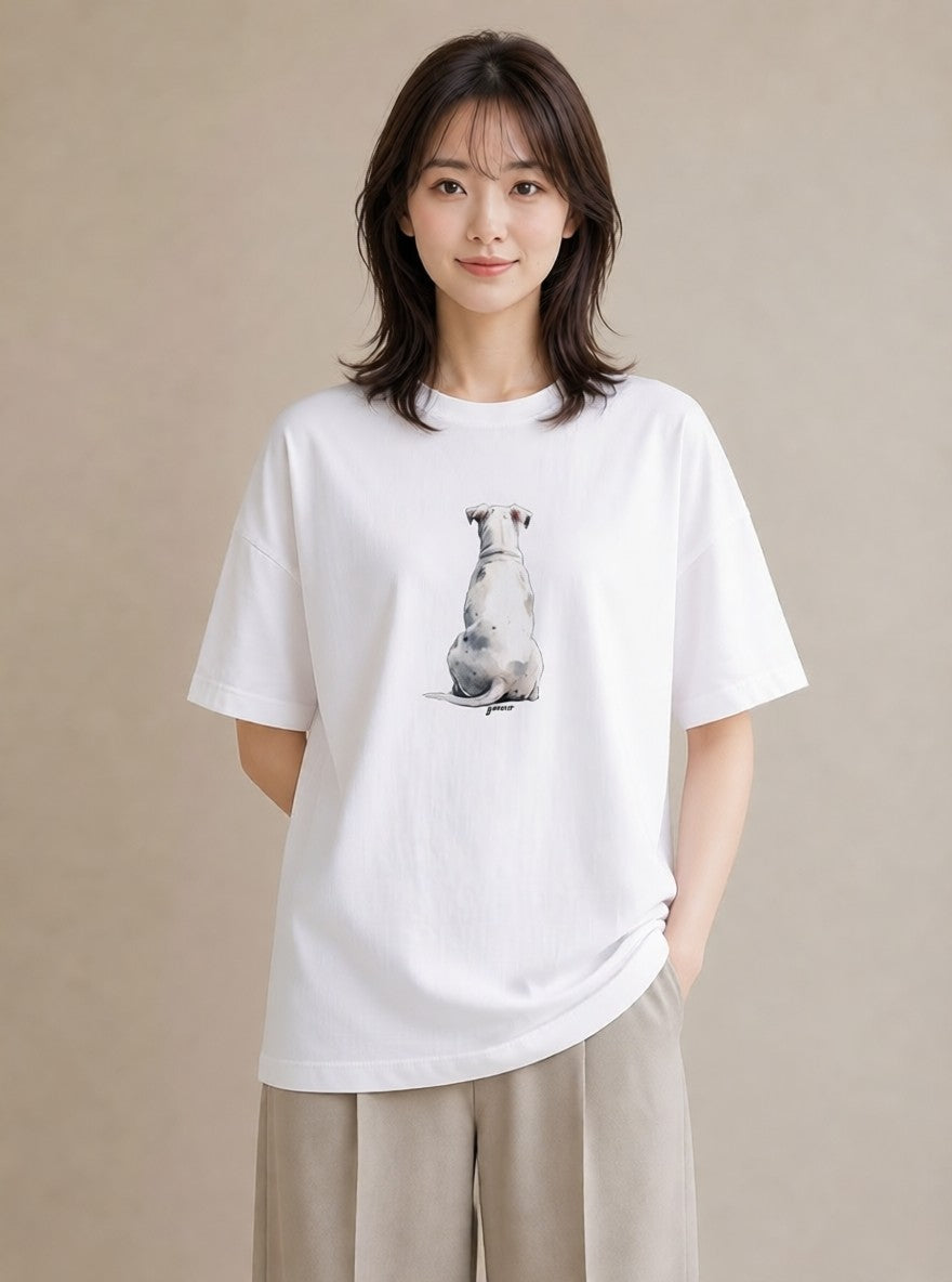 グラフィックTシャツ レディース いぬ 犬 ワンコ イラスト 個性的 在宅 公園 白T