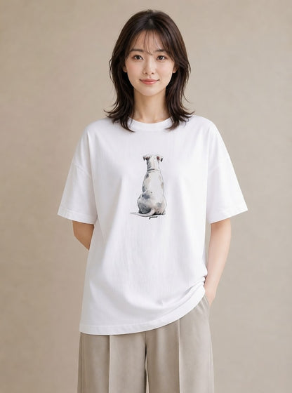 グラフィックTシャツ レディース いぬ 犬 ワンコ イラスト 個性的 在宅 公園 白T