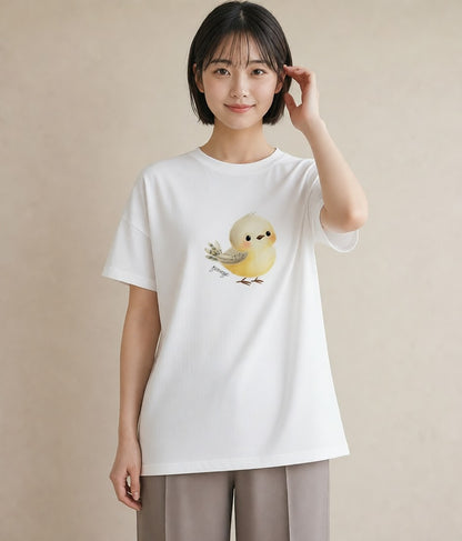 グラフィックTシャツ レディース マメルリハ ペット 動物 イラスト きれいめ 20代 カジュアルコーデ 白T