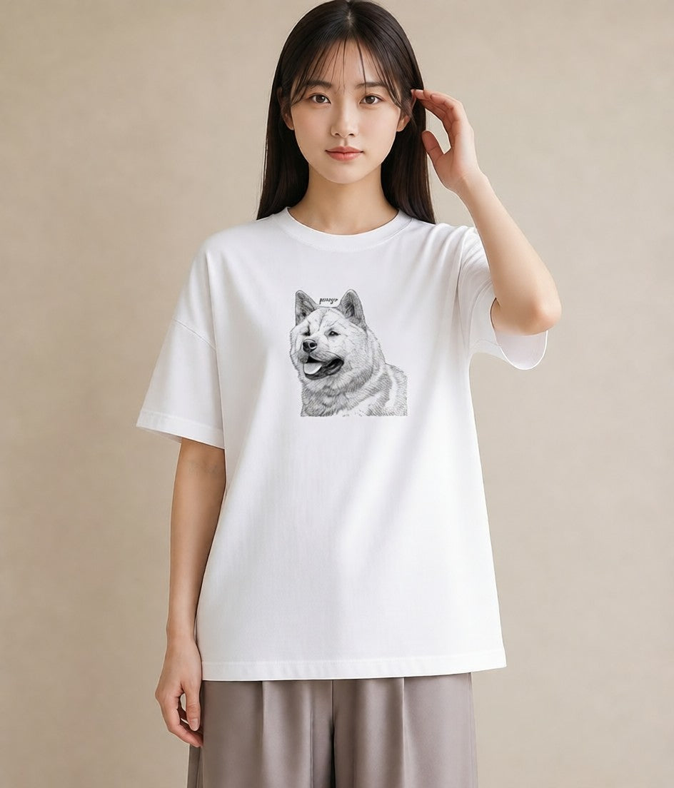 グラフィックTシャツ レディース 柴犬 しばいぬ 犬 いぬ イラスト 北欧風 女性向けギフト 散歩 白T