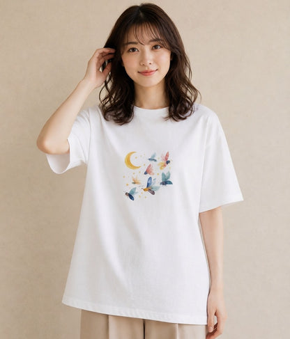 デザインTシャツ レディース みつばち 昆虫 虫 イラスト 旅行コーデ 散歩 お出かけ 白T