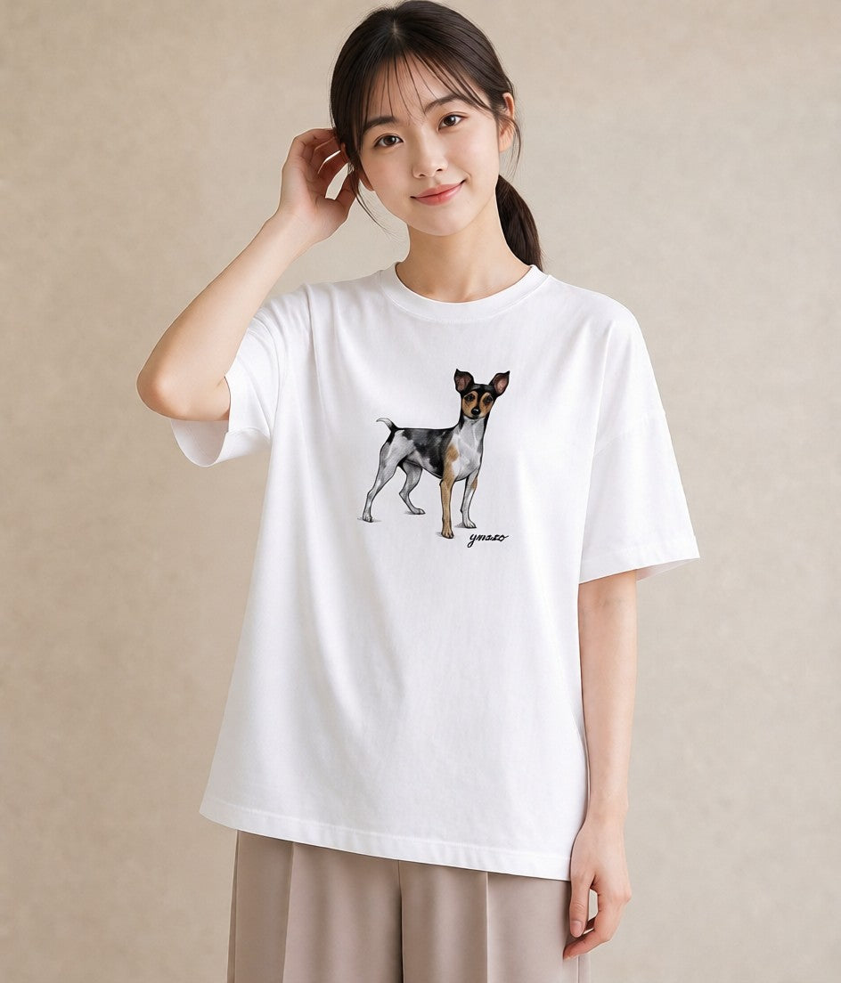Tシャツ レディース ジャックラッセルテリア 犬 いぬ イラスト 個性的 公園 ママ 白T