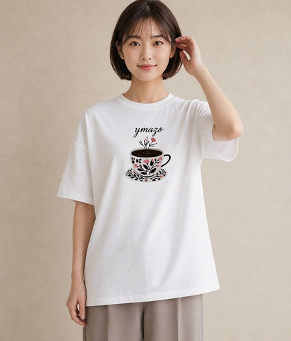 デザインTシャツ レディース エスプレッソ 食べ物 フード イラスト 可愛い 誕生日プレゼント 綿100 白T