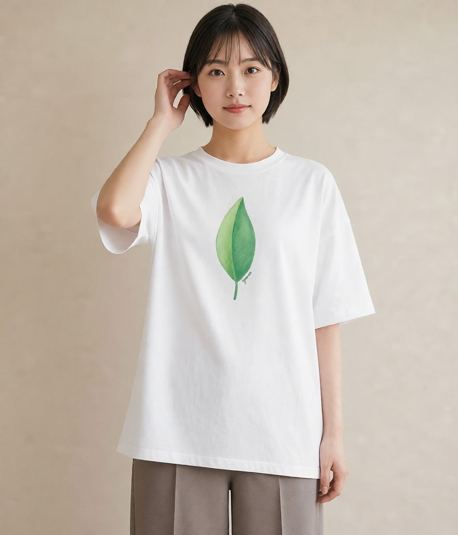 Tシャツ レディース ユーカリ 植物 ボタニカル イラスト ゆるかわ 夏コーデ 通学 白T