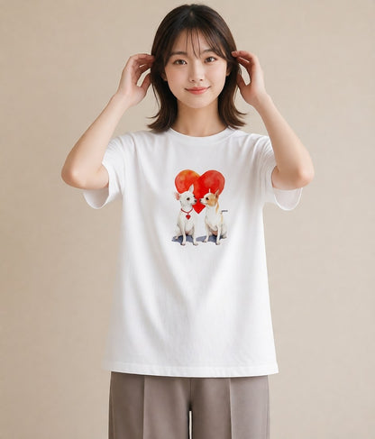 デザインTシャツ レディース チワワ 犬 いぬ イラスト ポップ 買い物 夏コーデ 白T