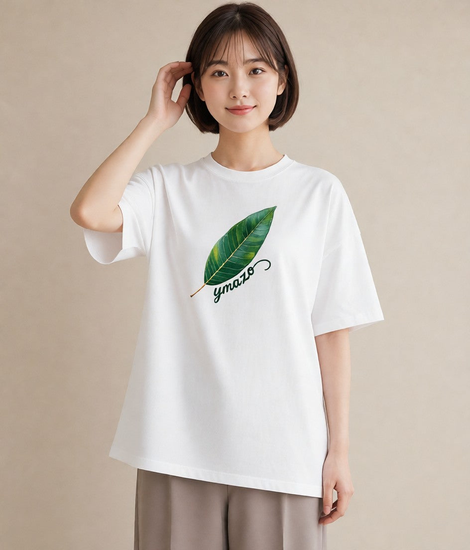 半袖Tシャツ レディース 葉っぱ 植物 ボタニカル イラスト モード 女子会 お揃い 白T