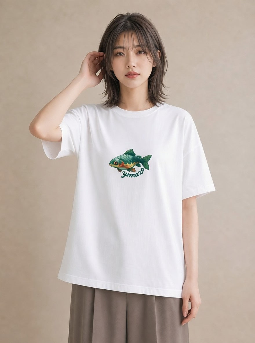 Tシャツ レディース メダカ ペット 動物 イラスト シック お出かけ 普段着 白T