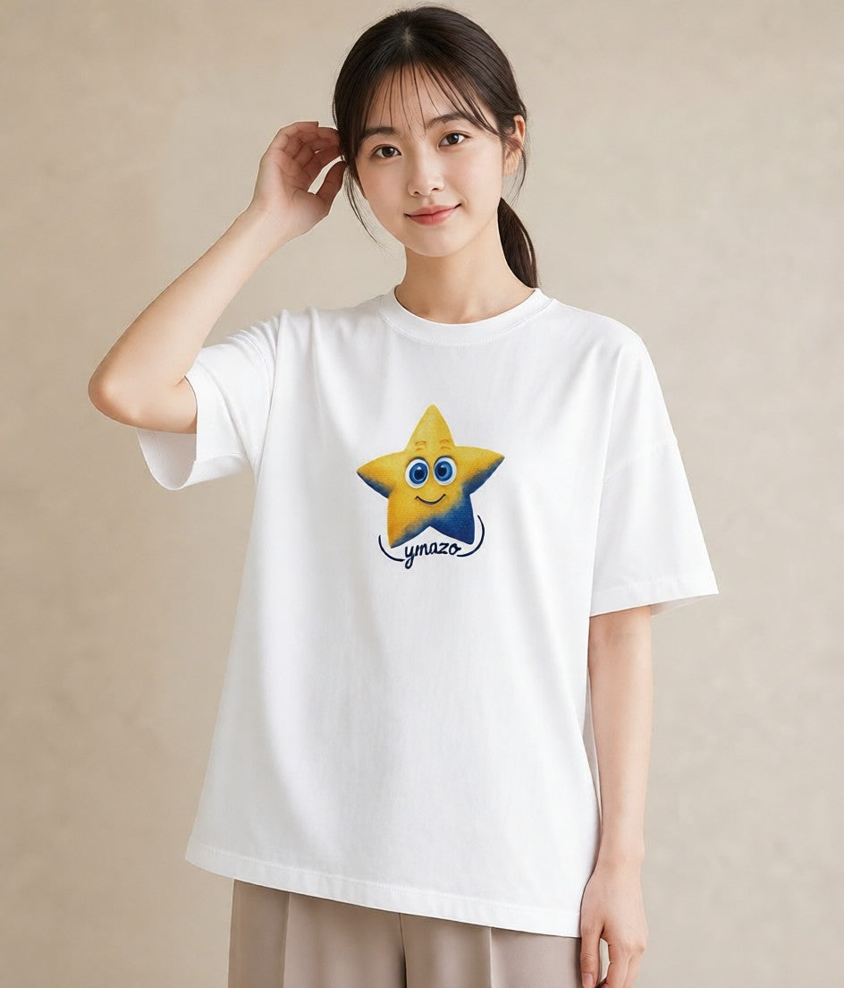 Tシャツ レディース スター 星空 宇宙 イラスト 週末コーデ 敬老の日 白T