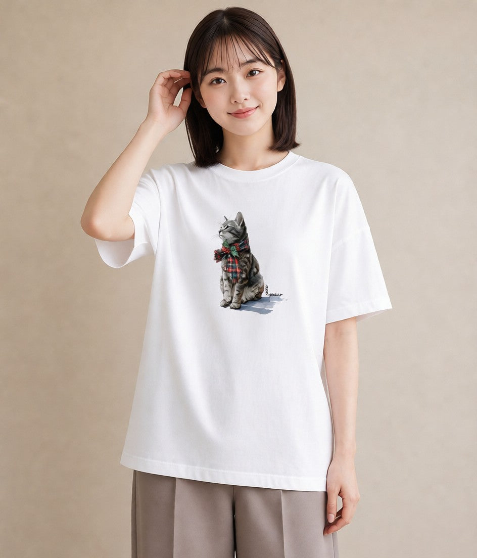 Tシャツ レディース アメリカンショートヘア 猫 ねこ イラスト 夏コーデ 通学 白T