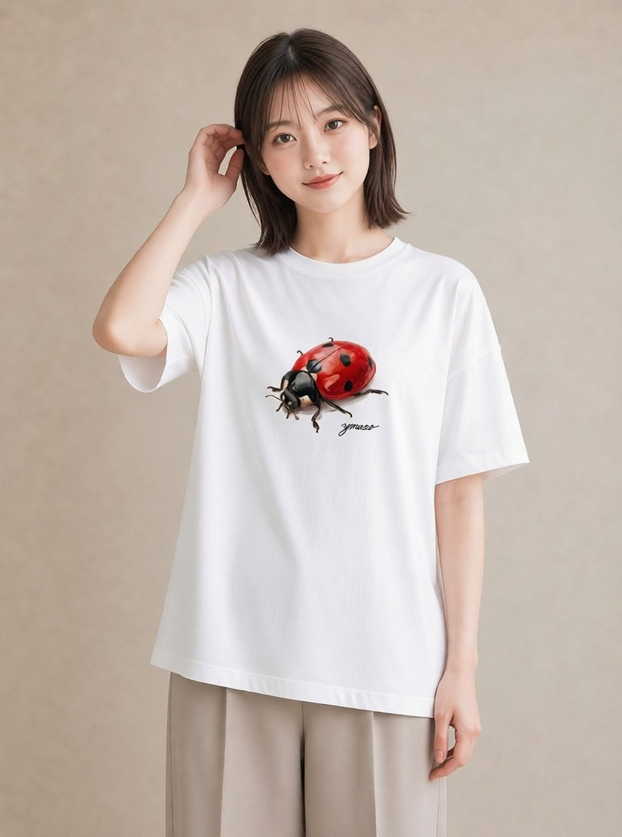半袖Tシャツ レディース アリ 昆虫 虫 イラスト 手描き風 通勤 在宅 白T