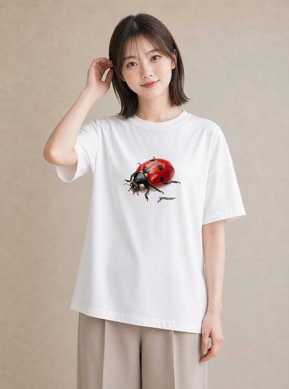 半袖Tシャツ レディース アリ 昆虫 虫 イラスト 手描き風 通勤 在宅 白T