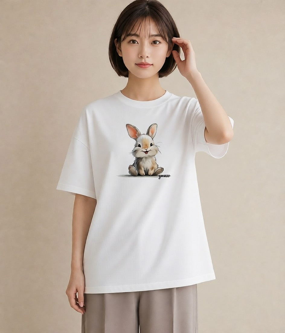 プリントTシャツ レディース ネザーランドドワーフ ペット 動物 イラスト モード 秋コーデ おしゃれギフト 白T