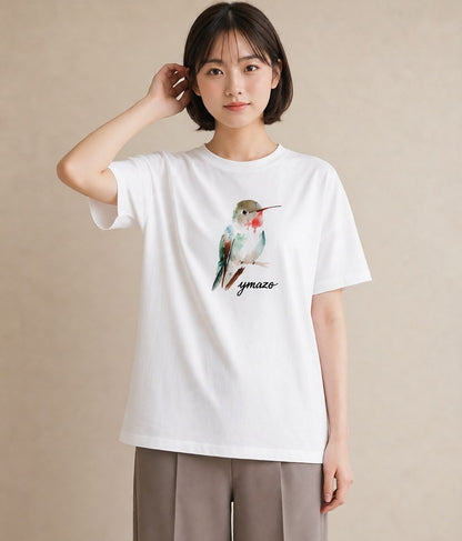 デザインTシャツ レディース シマエナガ しまえなが 動物 アニマル イラスト ラフカジュアル 秋コーデ おしゃれギフト 白T