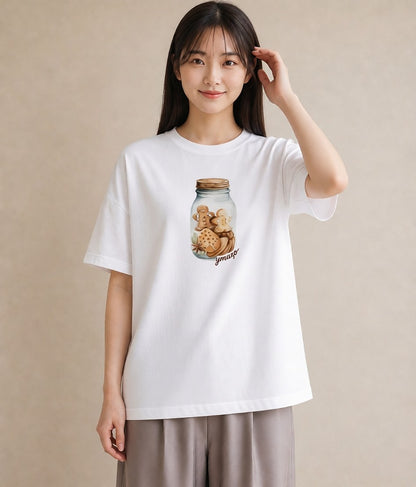 半袖Tシャツ レディース はちみつ 食べ物 フード イラスト レトロ 社会人 女性 白T