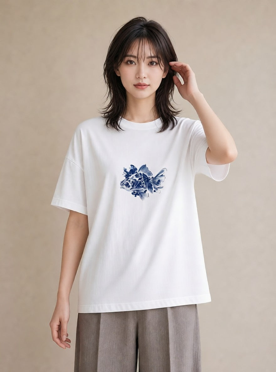 Tシャツ レディース ベタ ペット 動物 イラスト 上品 女子会 お揃い 白T